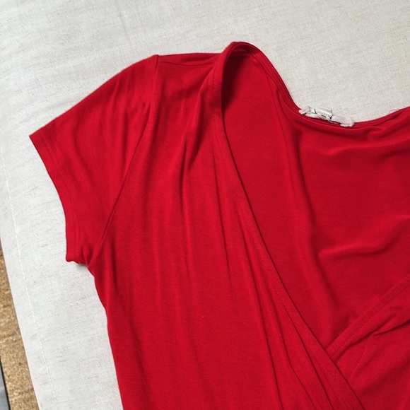 Red Faux Wrap Dress size S - Picture 2 of 3